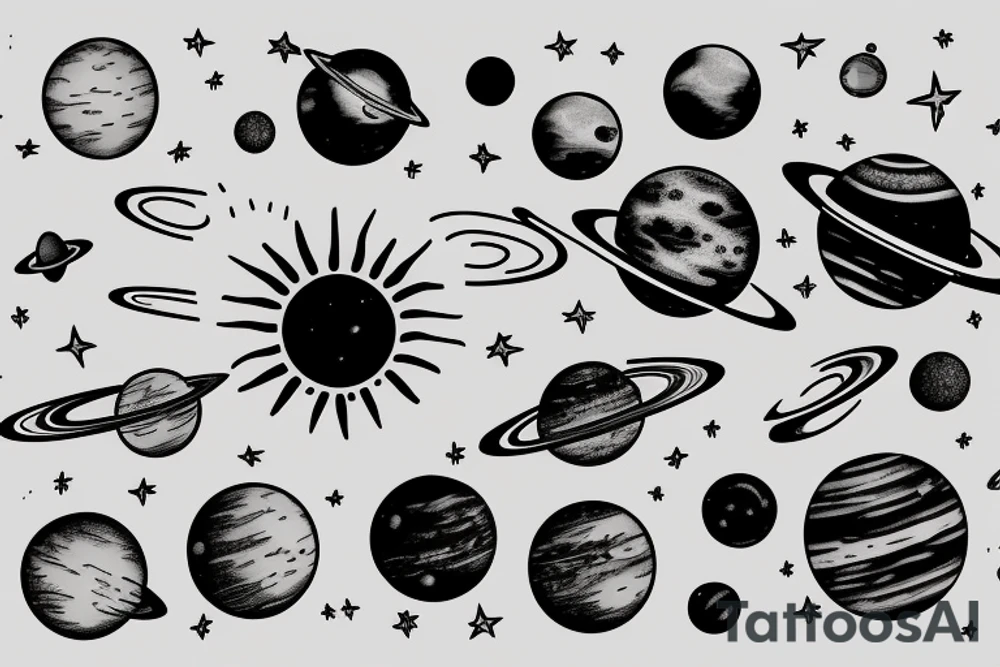 the solar system tattoo idea