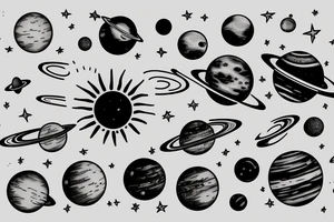 the solar system tattoo idea