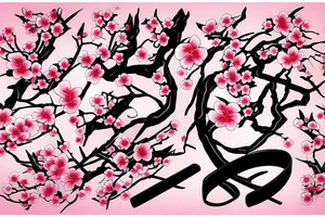 Cherry Blossoms and katana tattoo idea