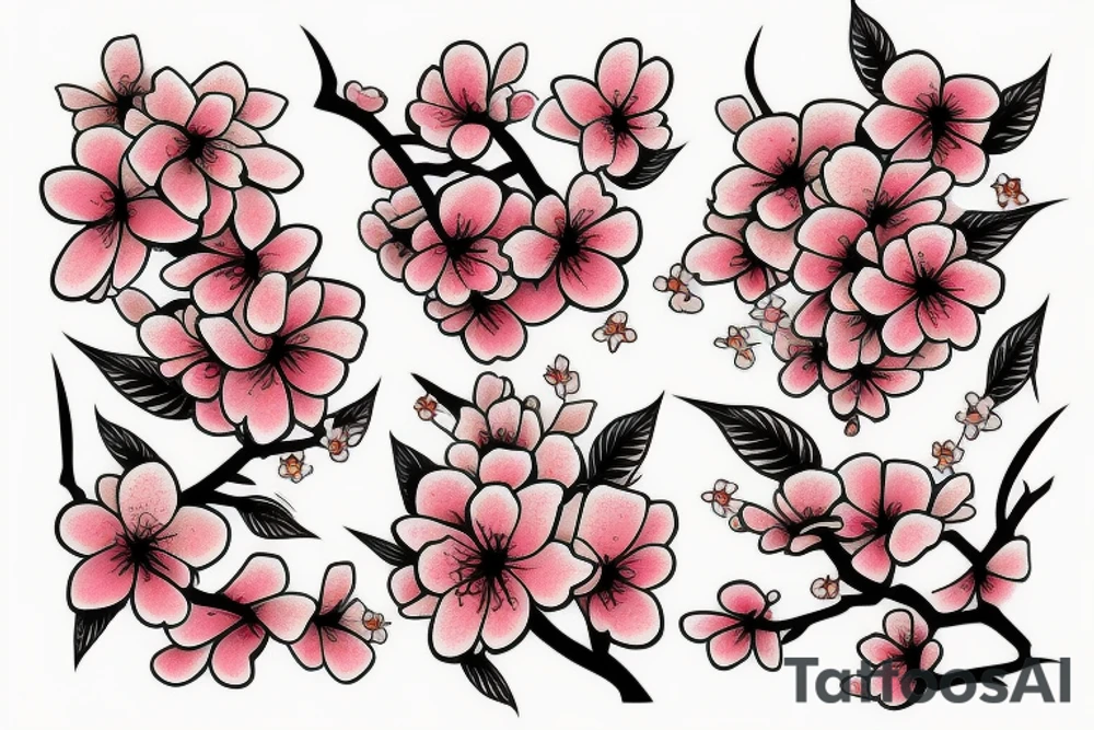 Cherry Blossoms and katana tattoo idea