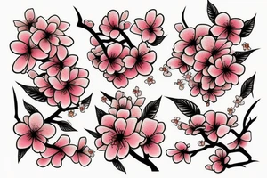 Cherry Blossoms and katana tattoo idea