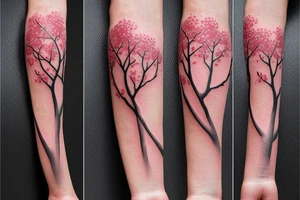 Katana through a cherry blossom tree tattoo idea