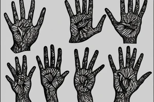 Transparent hand outline tattoo idea