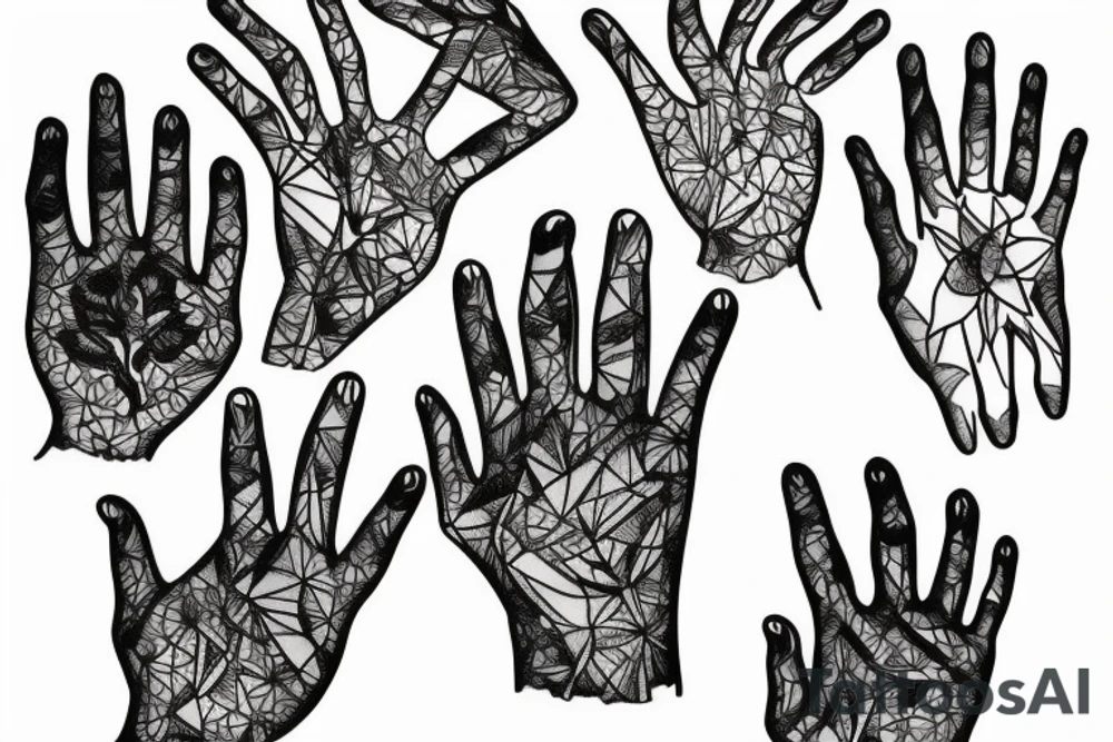 Transparent hand outline tattoo idea