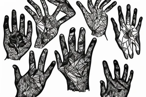Transparent hand outline tattoo idea