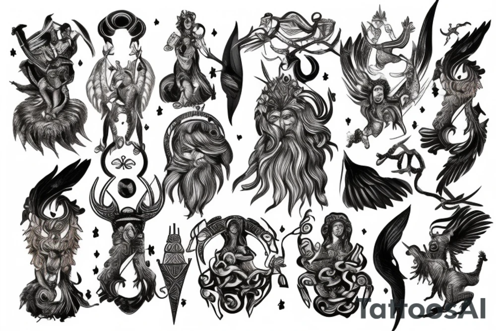 Greek gods, norse gods tattoo idea