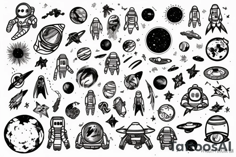 Spaceman in the forrest tattoo idea