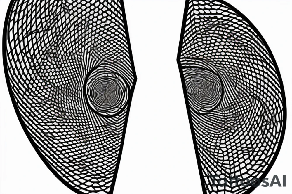 Spiral made of triangles that breaks along to the side tattoo idea