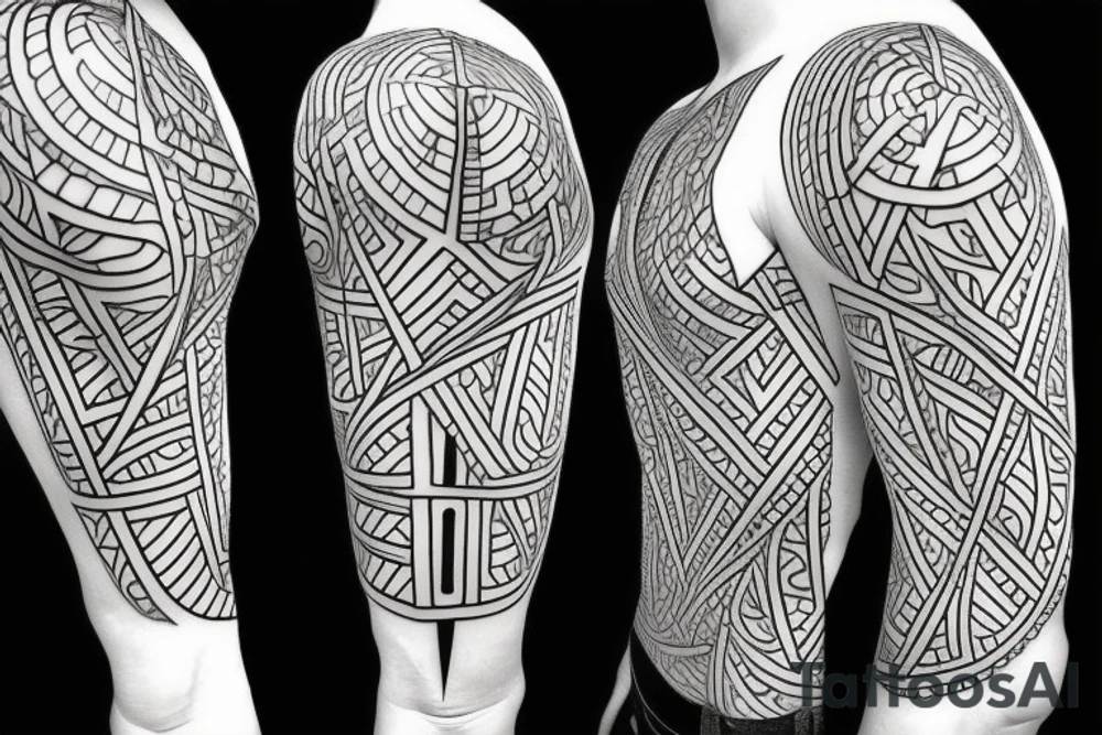 Spiral made of triangles that breaks along to the side tattoo idea