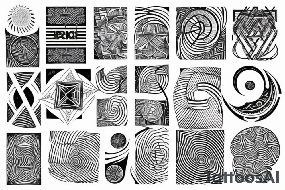 Spiral made of triangles that breaks along to the side tattoo idea Spiral made of triangles that breaks along to the side tattoo idea