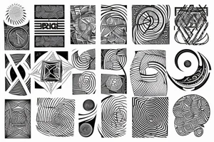 Spiral made of triangles that breaks along to the side tattoo idea