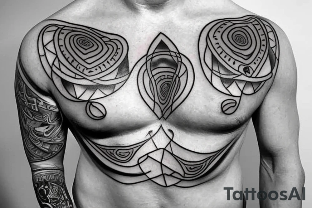 Human Body with an hole inside his chest tattoo idea