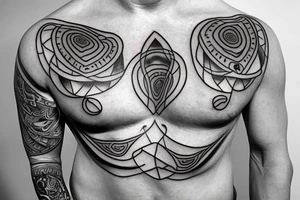 Human Body with an hole inside his chest tattoo idea