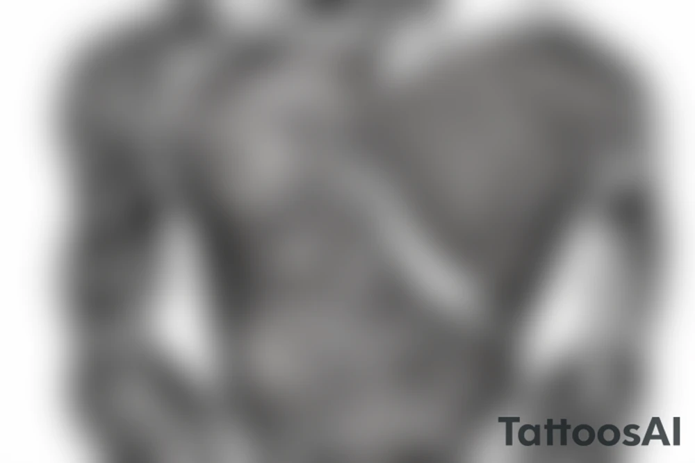 Human Body with an hole inside his chest tattoo idea