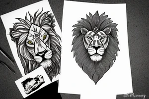 A lion, with the date 24.january 2021 tattoo idea
