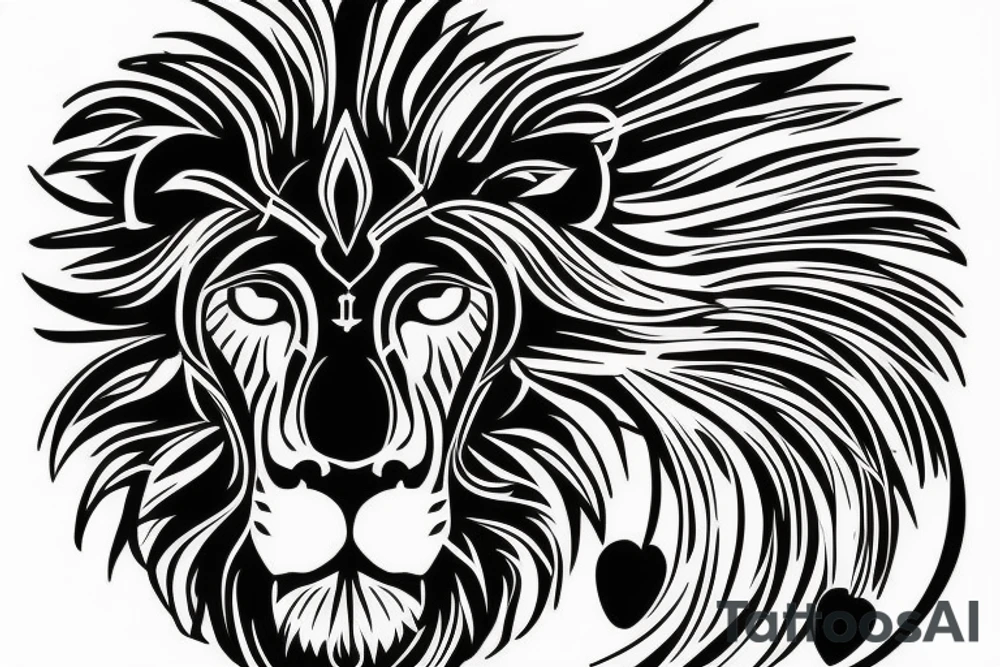A lion, with the date 24.january 2021 tattoo idea