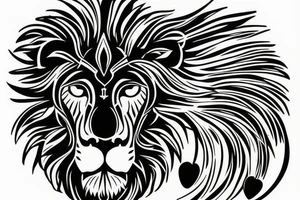 A lion, with the date 24.january 2021 tattoo idea