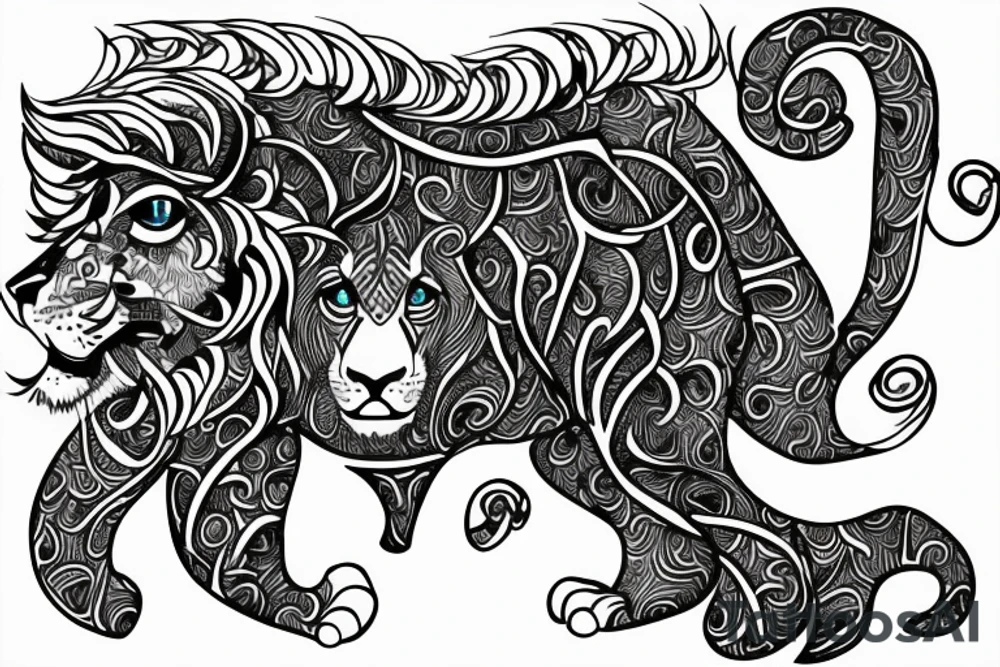 A lion. with the date 24.january 2021 tattoo idea