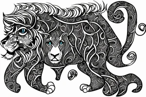 A lion. with the date 24.january 2021 tattoo idea