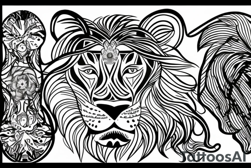 A lion. with the date 24.january 2021 tattoo idea