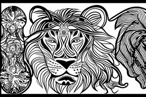 A lion. with the date 24.january 2021 tattoo idea