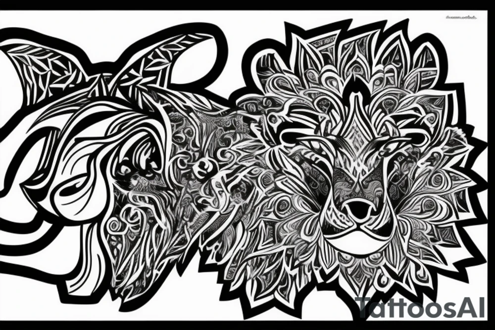 A lion. with the date 24.january 2021 somewhere on the tattoo tattoo idea