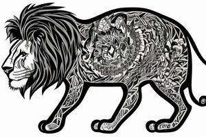 A lion. with the date 24.january 2021 somewhere on the tattoo tattoo idea
