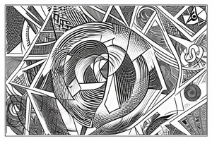 Spiral made of triangles that breaks along to the side tattoo idea