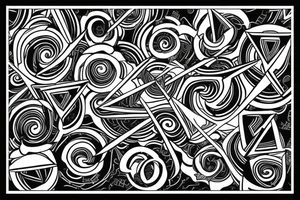 Spiral made of triangles that breaks along to the side tattoo idea