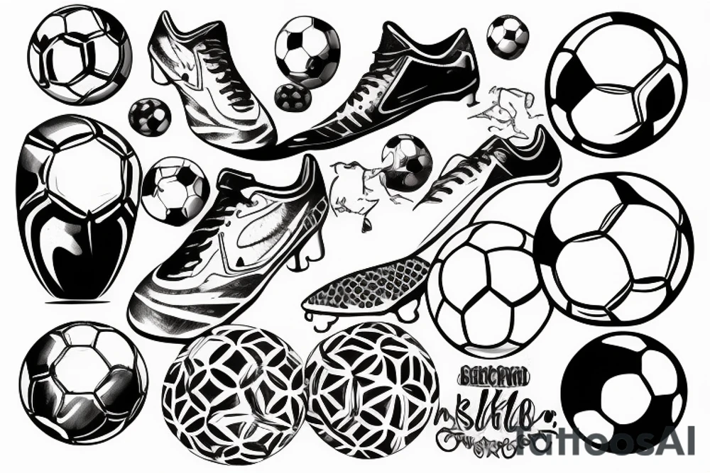 Soccer ball book and lake tattoo idea