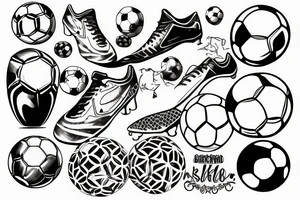 Soccer ball book and lake tattoo idea