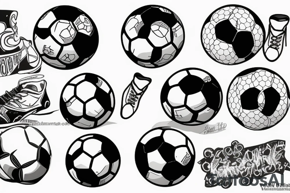 Soccer ball book and lake tattoo idea