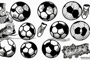 Soccer ball book and lake tattoo idea