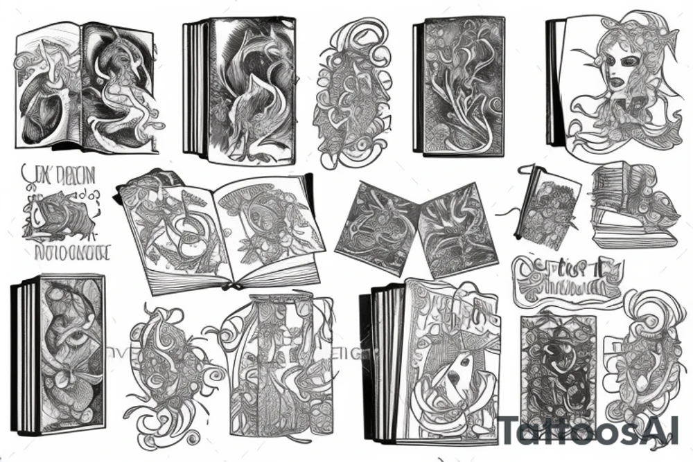 book and lake tattoo idea