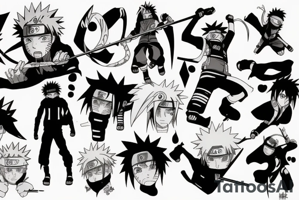 Anime Naruto, Demon slayer, tattoo idea