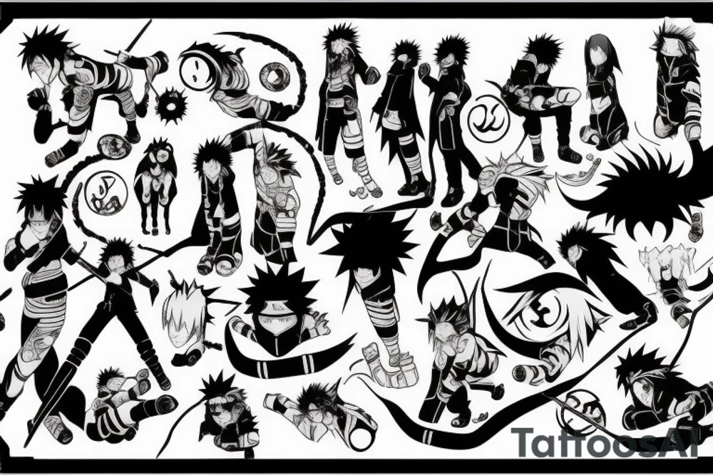 Anime Naruto, Demon slayer, tattoo idea