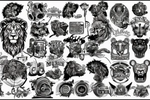 engineering music lion tattoo idea