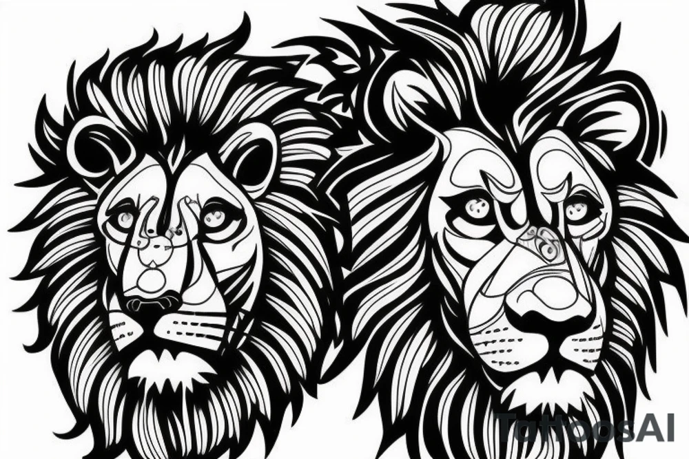 engineering music lion tattoo idea