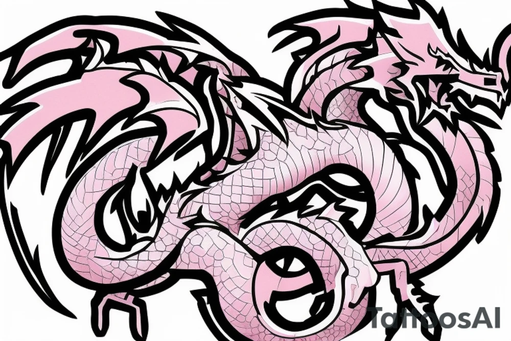 pink dragon in minecraft tattoo idea