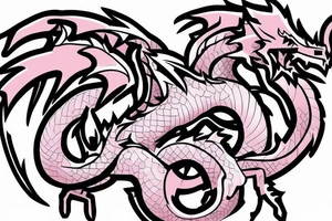pink dragon in minecraft tattoo idea