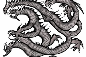 pink dragon in minecraft tattoo idea