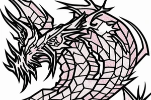 pink dragon in minecraft tattoo idea