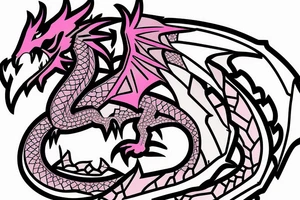 pink dragon in minecraft tattoo idea