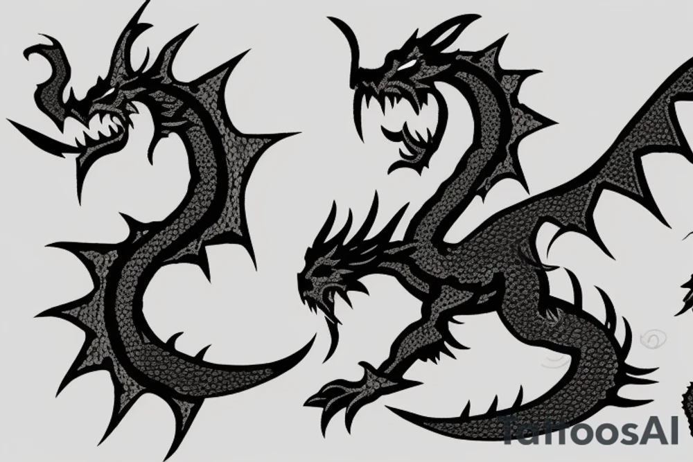 pink dragon in minecraft tattoo idea