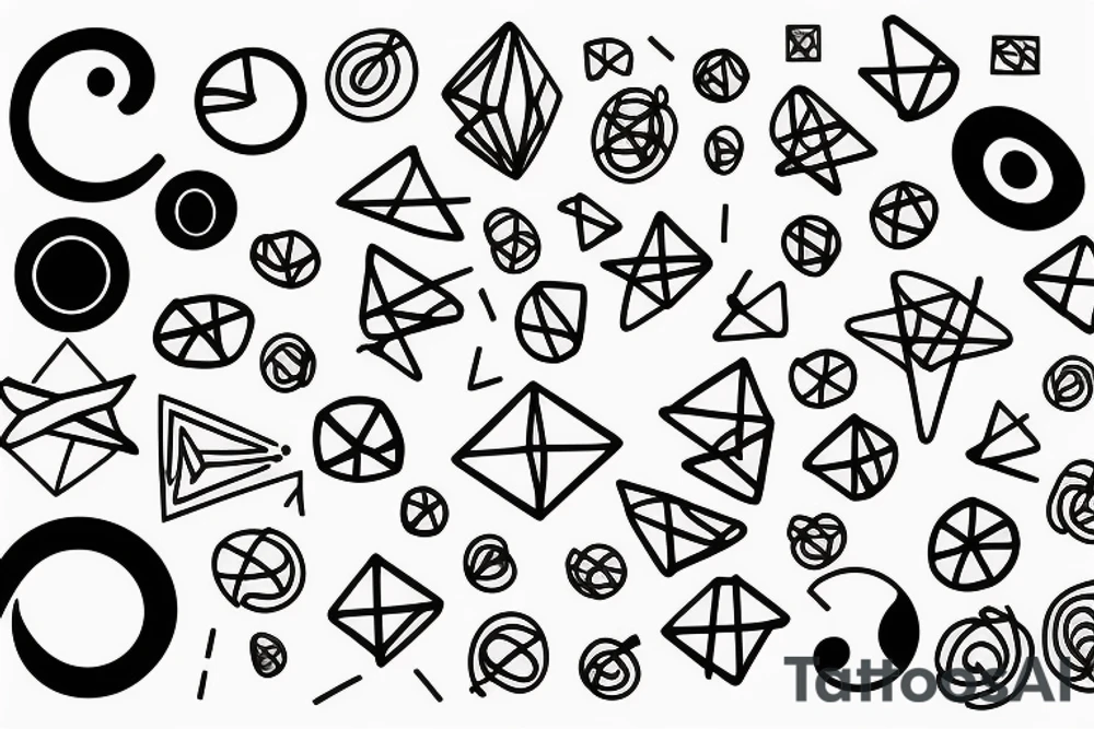 DNA with molécules and scientifiques number tattoo idea