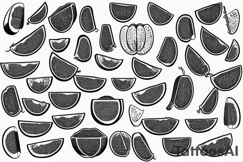 retro melon tattoo idea