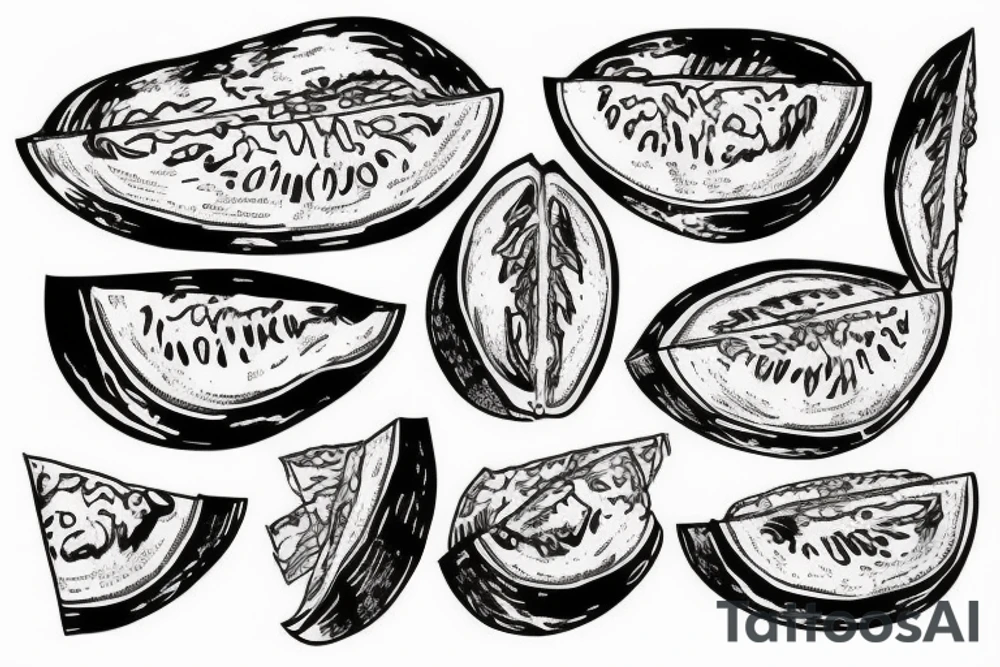 retro melon tattoo idea