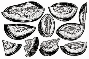 retro melon tattoo idea