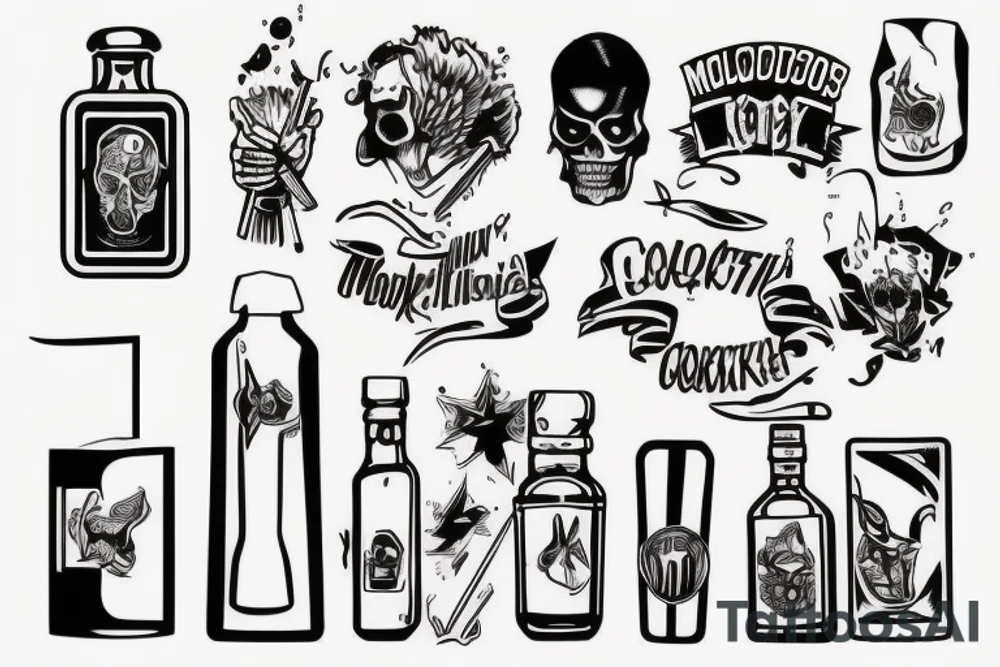 molotov cocktail tattoo idea