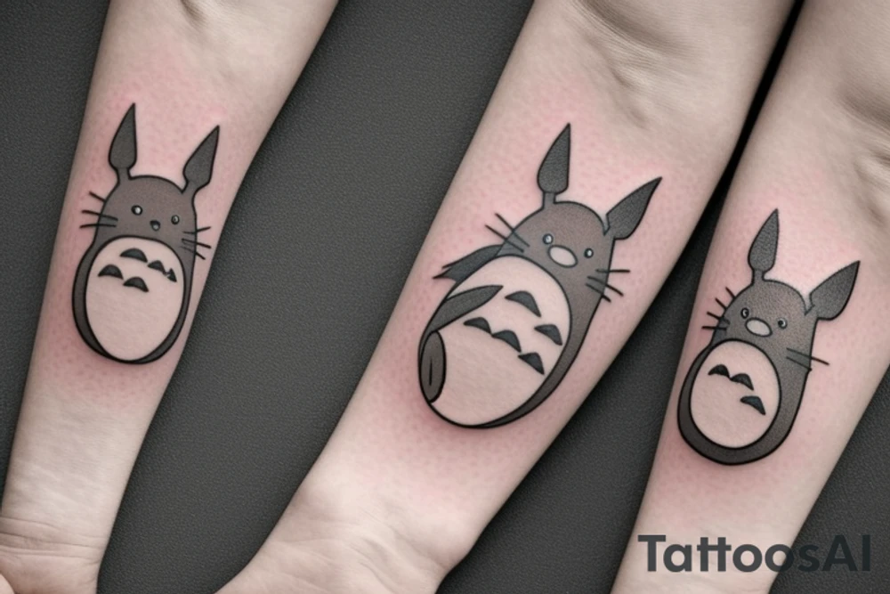 totoro's smiling face as an outline on my forearm, in ghibli studio style tattoo idea
